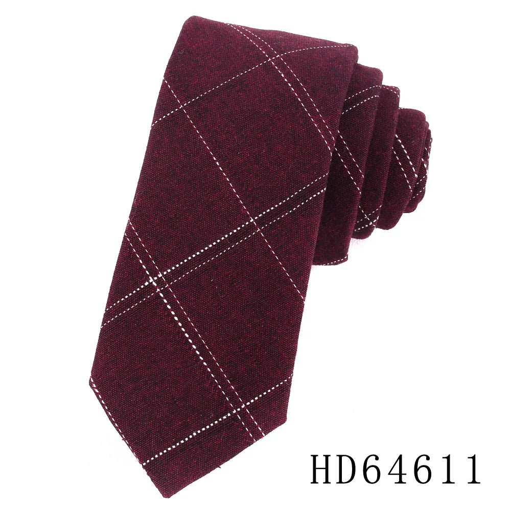 Cotton Skinny Tie For Men Women Casual Plaid Neck Tie For Party Business Wedding Neckties Adult Suit Slim Neck Ties For Gifts