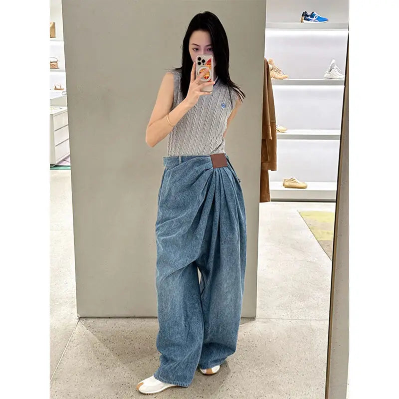 Jeans Women Loose Style Large Size Fashion Street Style Casual Euro-America Style Girls Jeans