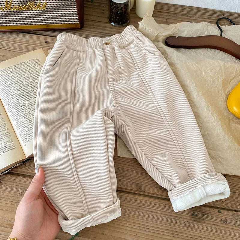 MILANCEL 2024 Spring Autumn Solid Kids Boys Straight Pants Fashion Children Clothing Trousers Brief Jeans for 1-6 Years