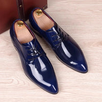 Men's Dress Shoes Patent Leather Business Shoes Pointed Toe Zapatos Hombre Oxfords Shoes For Men Sapatos Social Masculino