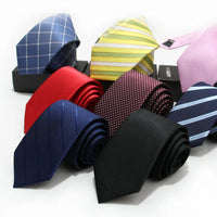 Luxury 7CM Mens Ties Striped Dot Necktie Formal Classic Business Neck Ties Jacquard Woven Necktie For Men Groom Wedding Party
