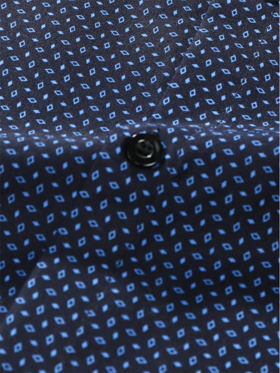 Men's shirt button-up shirt summer shirt blue long-sleeved polka dot lapel outdoor streetwear fashion casual comfortable S-5XL