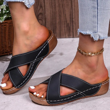 Women Sandals Women Heels Sandals Slip On Summer Shoes For Women Wedge Sandals Summer Slippers Female Heeled Shoes With Platform