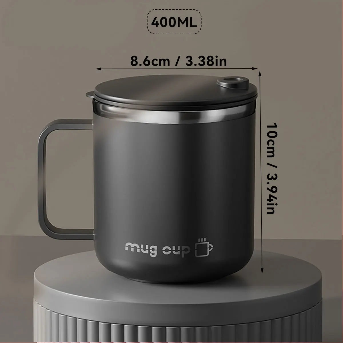 400ML Insulated Coffee Mug With Sliding Lid 304 Stainless Steel Double Wall Water Cup Sealed Milk Coffee Cup Student Drinkware