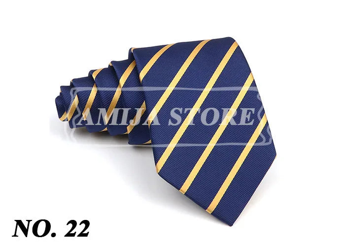 New Striped Tie Men's 8cm Ties Business New Year Gift Classical Necktie Office Accessories Men Costume Daily Wear Wedding Party