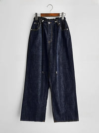High Waist Dstring Loose Wide Leg Jeans for Women Faionable Versatile Long Pants Taller Women Spring Autumn Winter