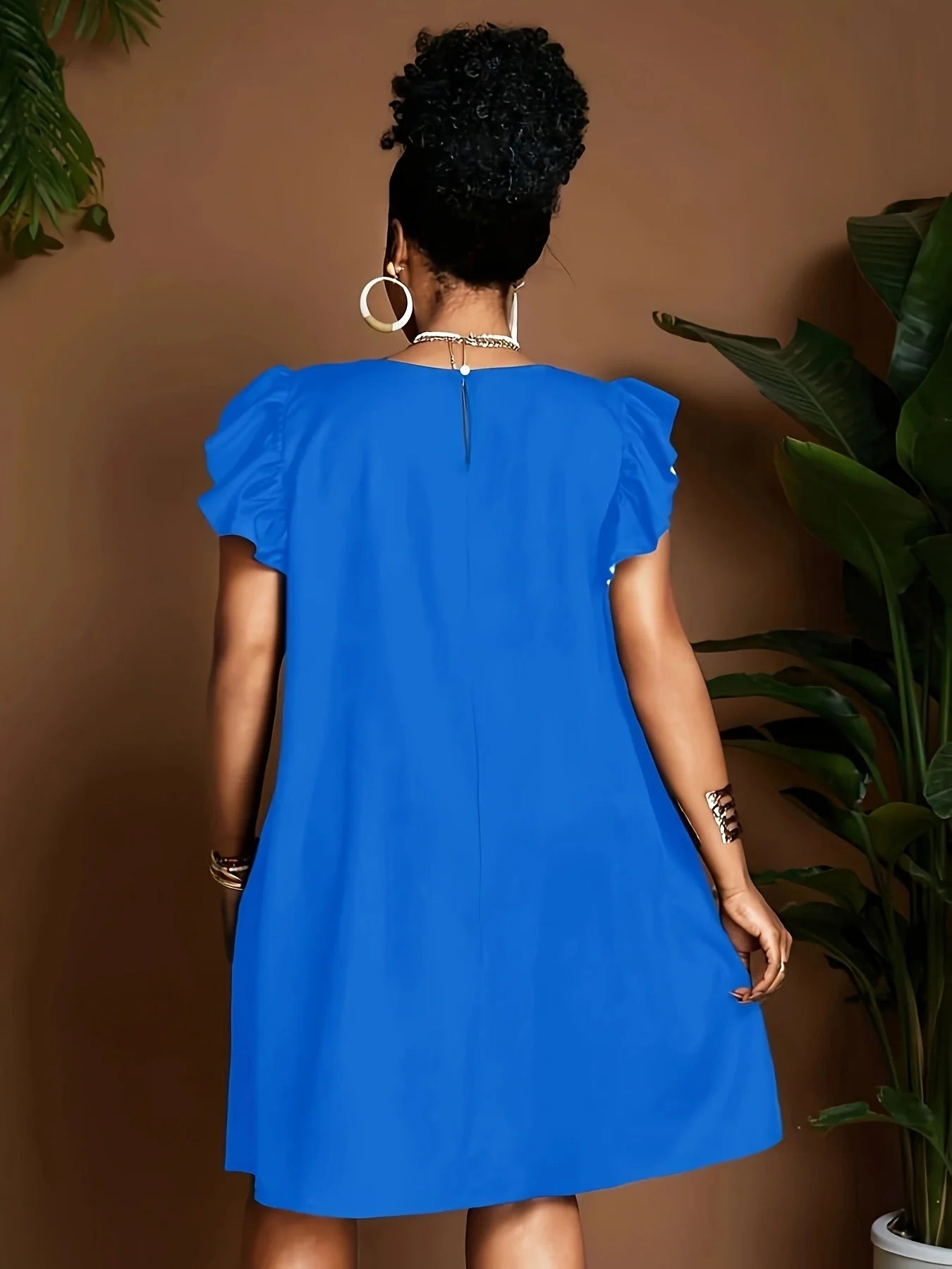 Round-neck Printed Women's Casual Dress