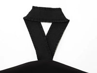 MUJER Black Flare Pants Sets for Women 2 Pieces High Waist Trousers Suits Woman Outfit off Shoulder Halter Top Female Lady Sets