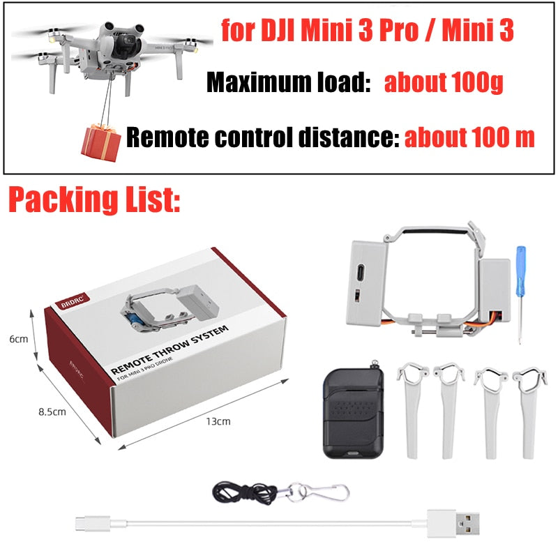 Airdrop System for DJI Mavic 3/2 Pro Zoom AIR 2 Mini 2/Mini 3 Drone  Wedding Ring Gift Deliver