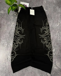 Jaede Lindon Wing Print Jeans Retro Gothic Trendy Loose Pants Oversized Washed Hip-hop Harajuku Pattern Couple Wide Pants