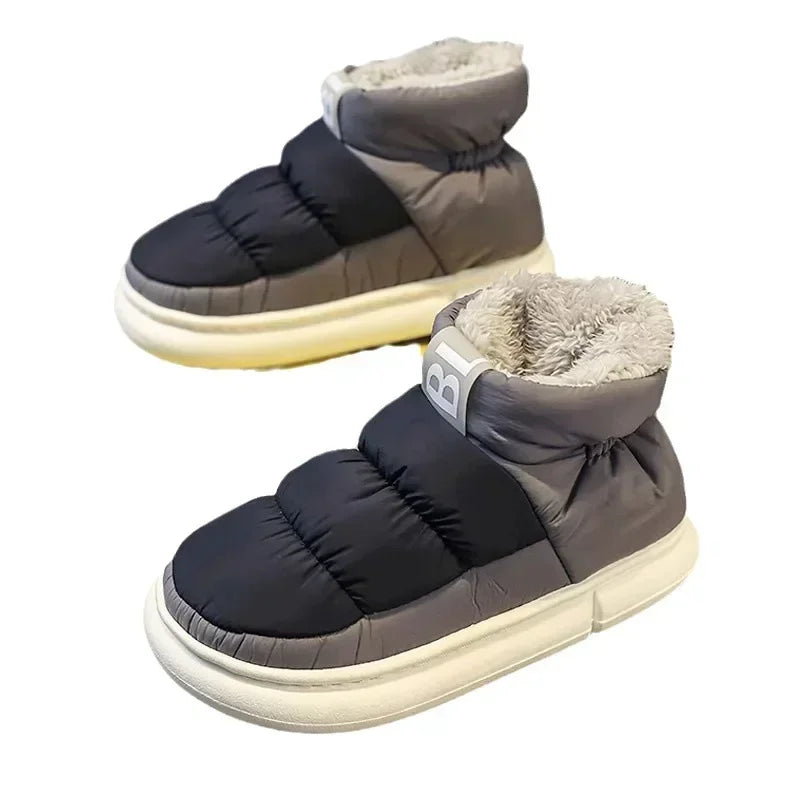 Snow Boots Men Women Winter 2024 New Lovers Plush Thick Comfortable Cotton Shoes Waterproof Anti Slip Outdoor Casual Shoes Flats