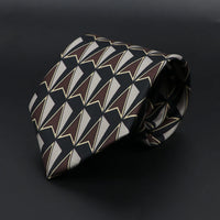 Vintage Men's Tie Geometry Paisley Khaki Blue Necktie Soft Chic Bohemian Print 9cm Ties For Men Wedding Business Daily Accessory