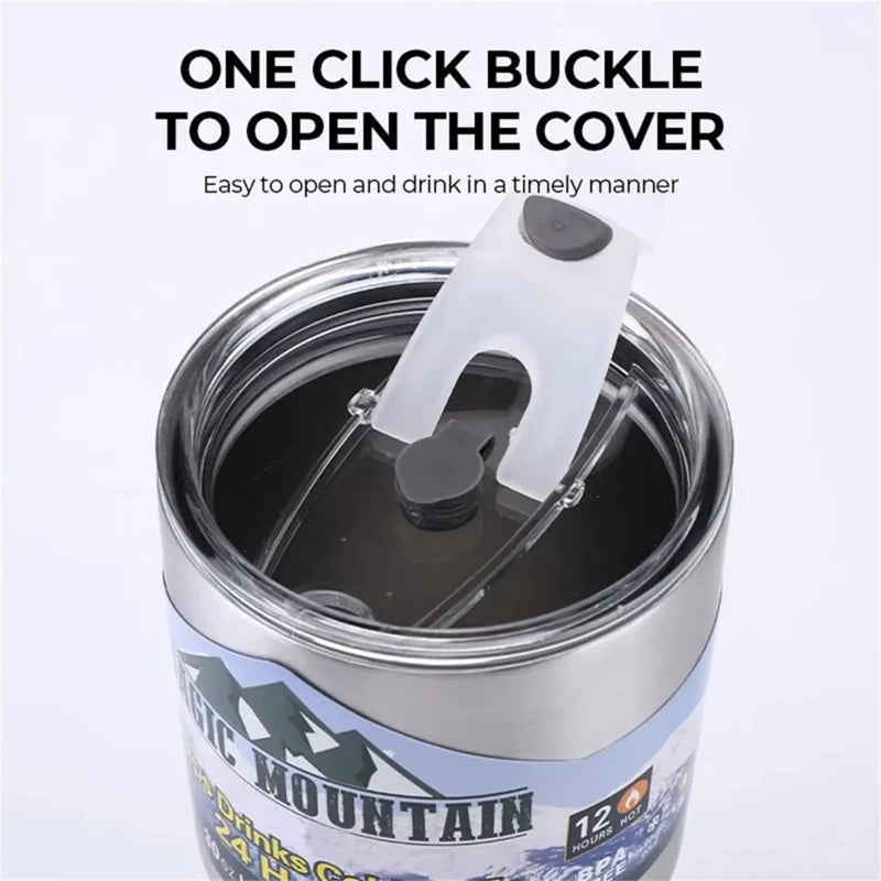 Stainless Steel Large Capacity Thermos Bottle Ice Cube Cup Portable Car Water Bottle Women Men Outdoor Cold Beer Cup Straw Mug