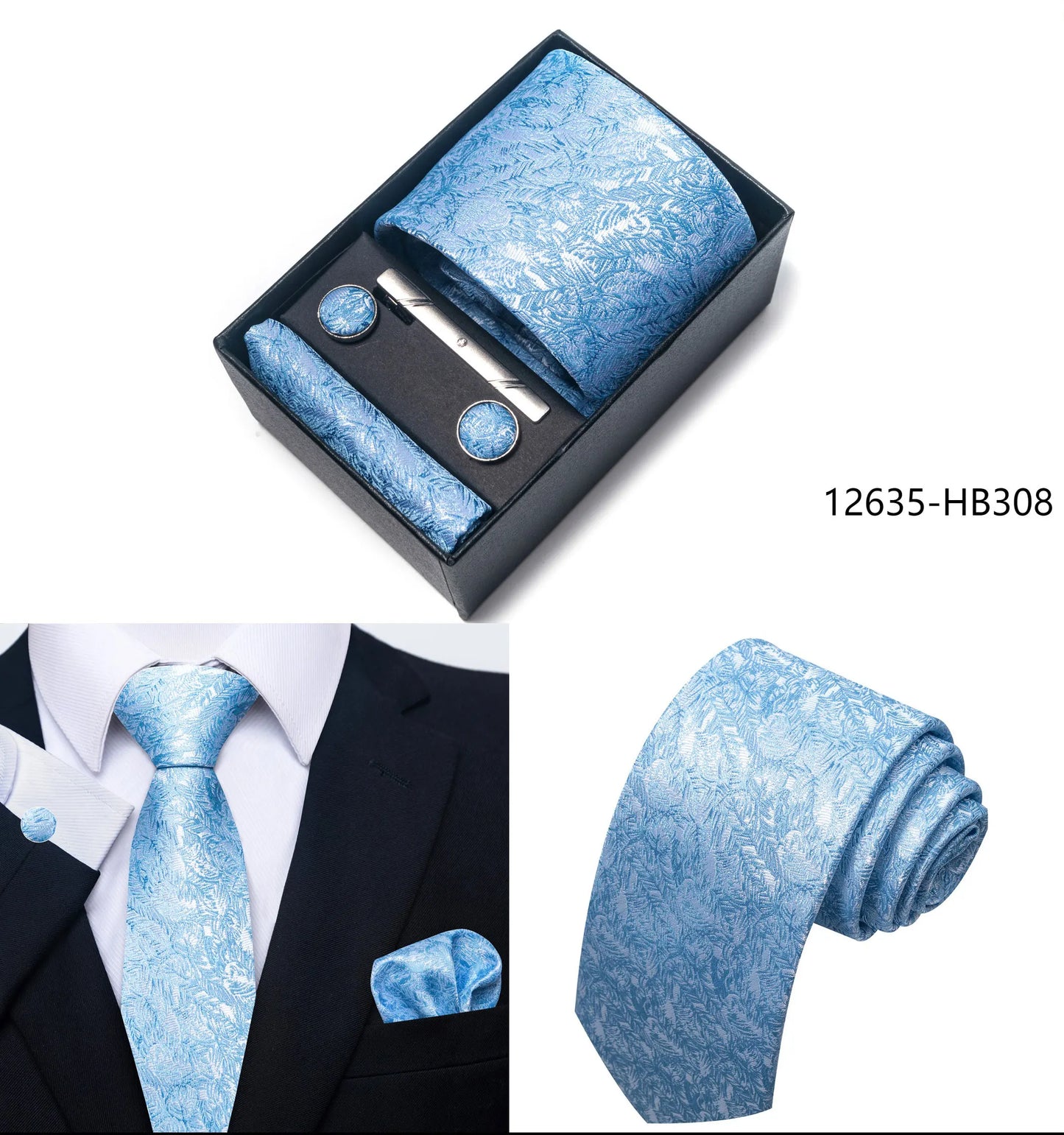 2025 New Design Fashion Brown Paisley Tie Handkerchief Cufflink Set For Men Necktie Clothing Accessories Birthday Present