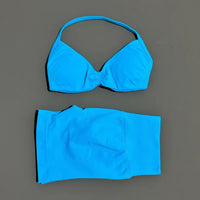 2 Piece Sport Set Women Seamless Yoga Tank Bra High Waist Scrunch Bum Gym Shorts Sets Fitness Running Workout Suit