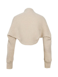 New Elegant Winter Clothes Woman Sweater Warm Coat Fashion Knitwear Cardigan Buttonless Beige Blouse Outerwear Autumn Short Tops