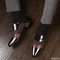 New men's casual shoes business formal wear plus size versatile for weddings simple  comfortable retro artistic men's shoes