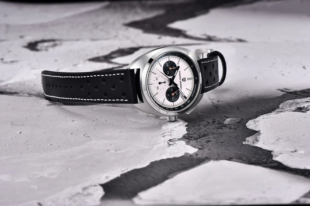PAGANI DESIGN 2024 Retro Luxury Men's Watches Sports Chronograph VK63 Quartz Watch For Men AR Sapphire Waterproof Leather Clock