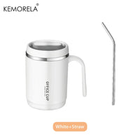 Insulated Stainless Steel Tumbler 17oz - Large Capacity Travel Mug with Lid & Straw,304 Vacuum Cup for Hot/Iced Coffee Leakproof