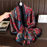 Spring Scarf Women's Luxury Design Polyester Material Smooth Scarf Soft Shawl Beach