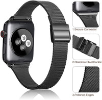 Slim strap For Apple Watch band 40mm 44mm 45mm 41mm 49mm 38mm 42mm Meatl bracelet correa iWatch serieS 3 4 5 6 se 7 8 ultra