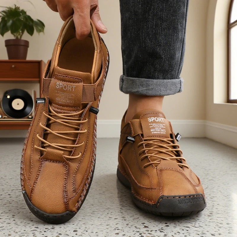 Boots Mid Top for Men British Style Retro Anti Slip Workwear Shoes Handmade Leather Loafers Casual Soft Soled Women Nude Boots