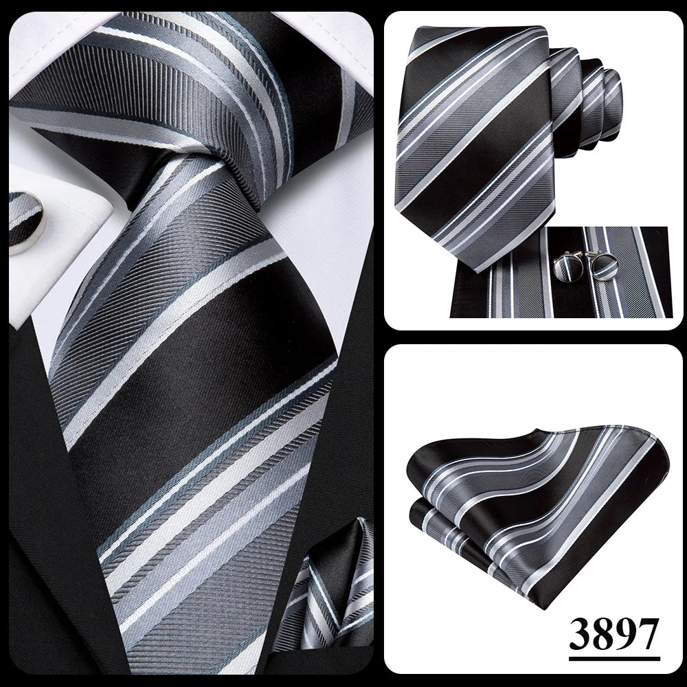 Hi-Tie Champagne Floral Paisley Silk Elegant Tie For Men Groom Wedding Men Necktie Pocket Square Cufflink Accessory Wholesale