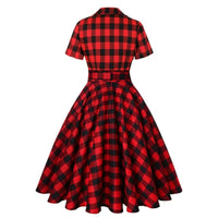 European and American Hepburn style Vintage Lace up Sexy Lapel With Dress Retro Rockabilly Prom Evening Dress fresh Print Dress