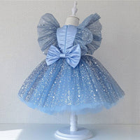 Princess Dress Girls Sequin Tutu Lace Mesh Birthday Prom Toddler Baby Kids Elegant Wedding Party Clothes Children Baptism Gown