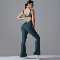 Sexy Back V Jumpsuit Gym Set Women Training Yoga Suit Sportswear Women Sports Jumpsuit Fitness Rompers Stretch Workout Bodysuits