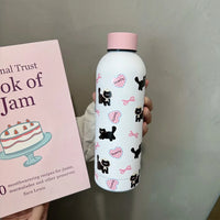 Stainless Steel Bow Cat Thermal Cup Leakproof Large Capacity Coffee Cup 500ml Vacuum Insulated Cup For Keeping Iced Coffee Tea