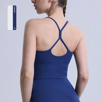 Solid Color Women Gym Yoga Naked Feeling Sexy Cross Back Y shape Sports Bra Fitness Yoga Jogging Workout Sports Women Sling