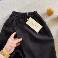 6635 Children's Pants Autumn 2025 Korean New Solid Color Boy's Pants Labeling Baby Girl's Casual Pants Trousers
