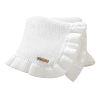 Baby Blankets Knitted Infant Boys Crib Bedding Quilt Girls Plaid 90*70cm Newborn Stroller Swaddling Warp Fashion Solid Ruffles