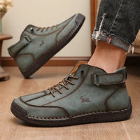 Women's Handmade Leather Casual Shoe Fashion Ankle Boots Business Outdoor Shoes Soft Homme Classic Ankle Non-slip Flats Moccasin