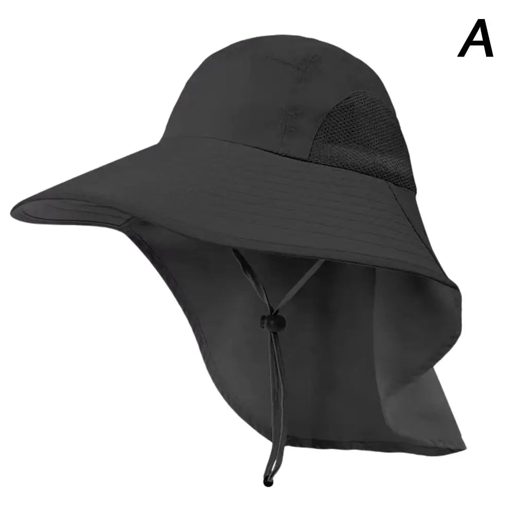 Summer Sun Hat Wide Brim Sun Hat With Neck Flap For Men Women Adjustable Outdoor 50+UPF Protection Safari Cap Hiking Fishing Hat
