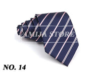 New Striped Tie Men's 8cm Ties Business New Year Gift Classical Necktie Office Accessories Men Costume Daily Wear Wedding Party