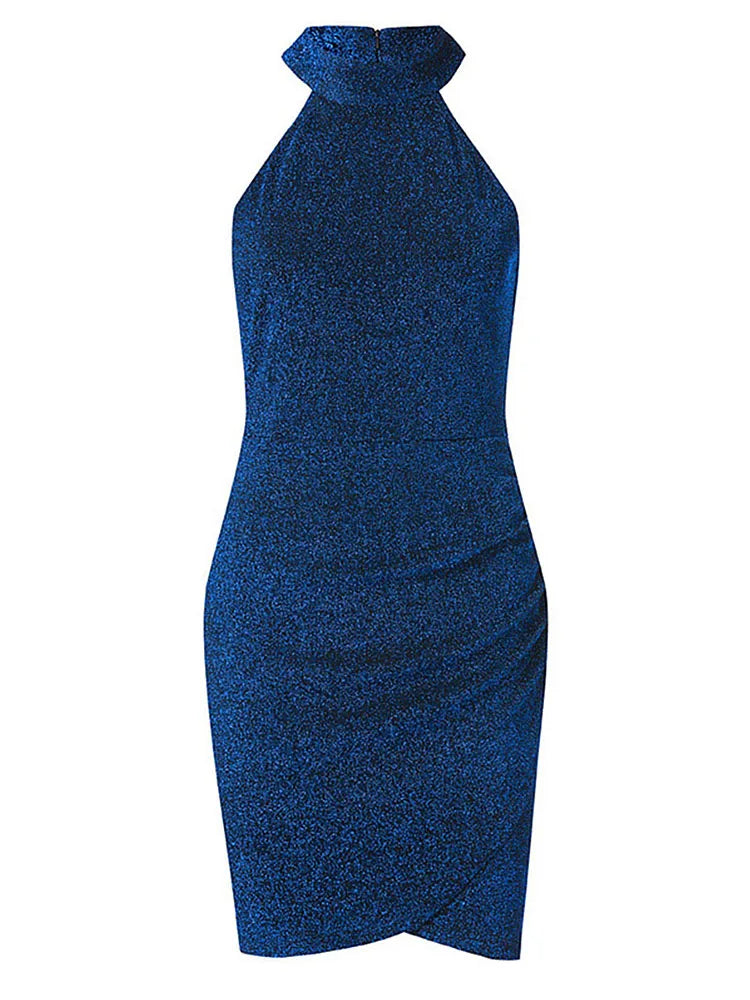 Women Sparkly Off Shouder Off Shouder Bodycon Mini Dress Evening Party Dress Casual Sleeveless Club Party Dresses Vestidos