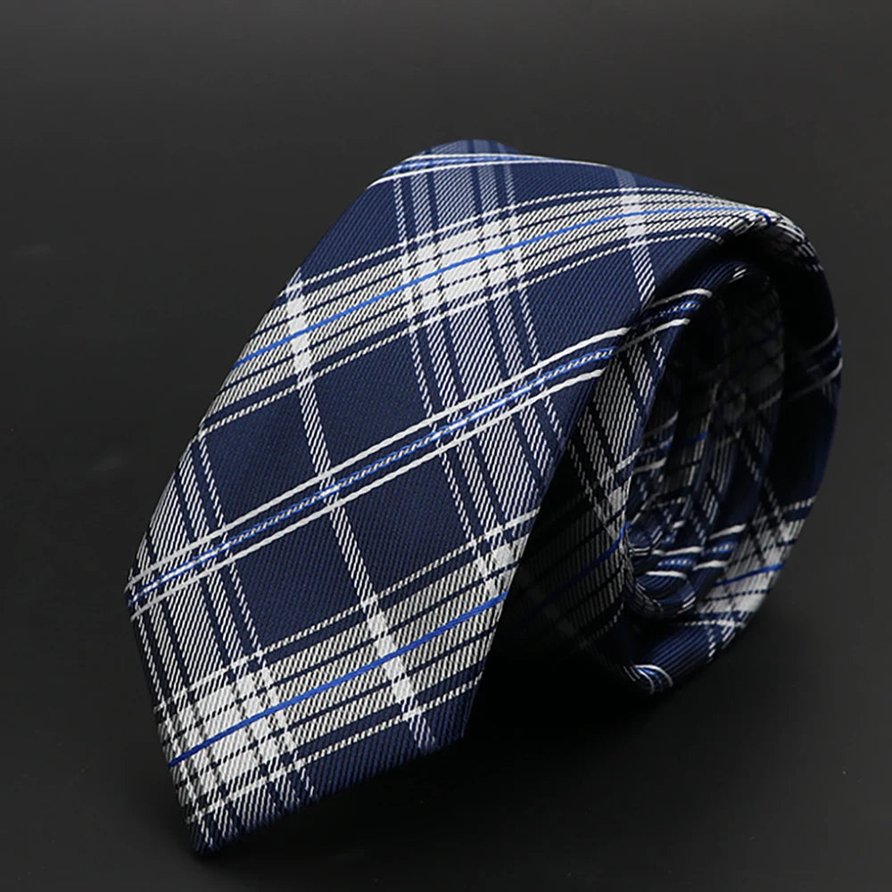 New Men Ties Solid Color Stripe Print Floral 6cm Jacquard Business Neckties Narrow Skinny Tie Wedding Prom Daily Wear Accessory