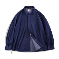Maden Men Solid Color Denim Blue Shirt Loose Turn-down Collar Long-sleeved Shirt Mens Spring Coat Loose Comfortable Clothes