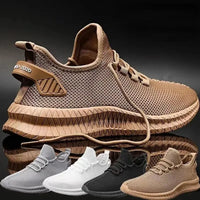 Breathable Mesh Men Shoes Trendy Lightweight Walking Flats Plus Size Male Tennis Sneakers Outdoor Running Fitness Shoes