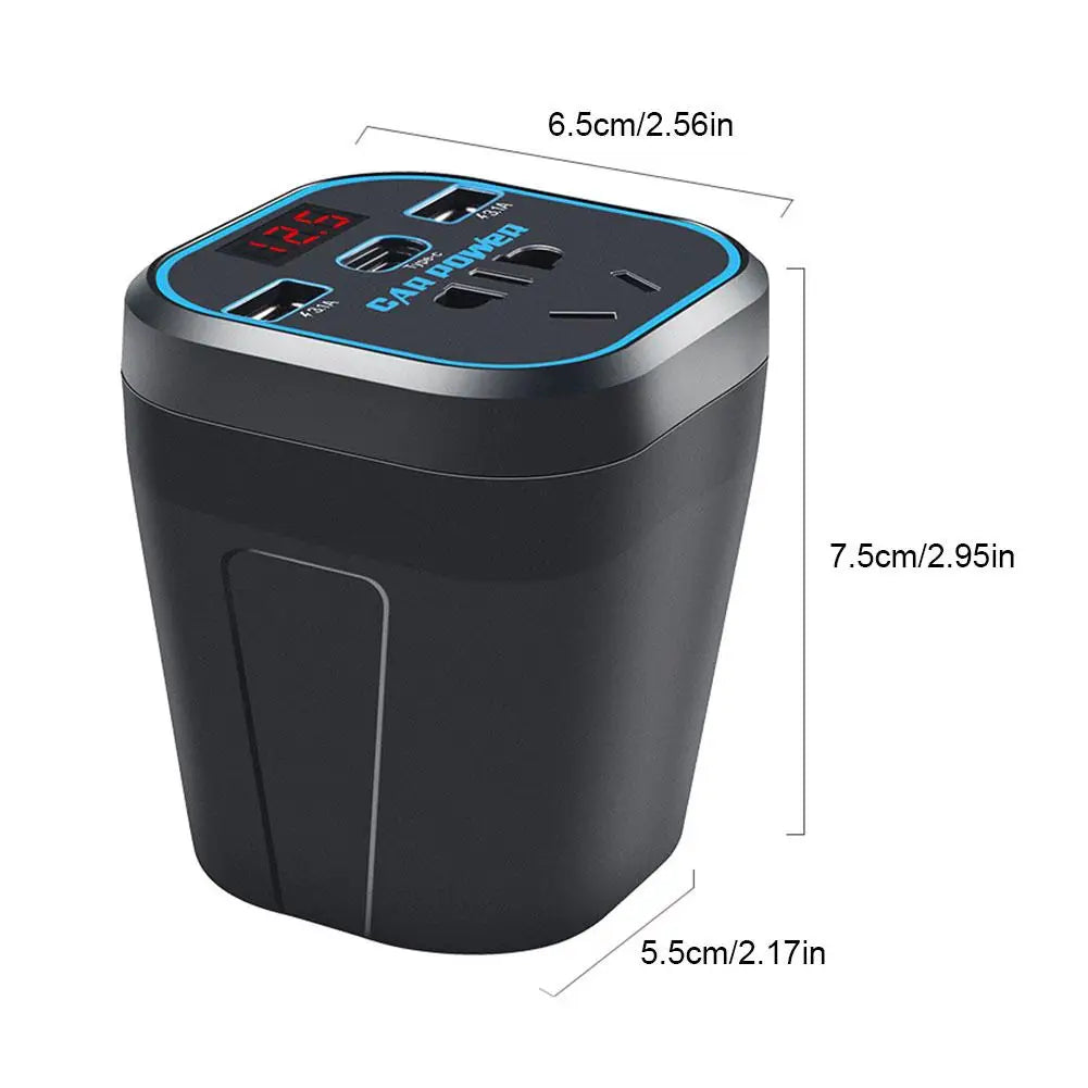 Vehicle Mounted Inverter 12V24V Universal To 220V Automotive Part Socket Converter Charger Automotive Power Auto Multifunct C3W3