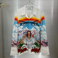 2025 men's printed T-shirt, men's and women's long sleeved shirt, 100% polyester fiber, fashionable and comfortable casual men's