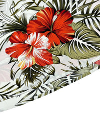 Women's Lace Patchwork Tropical Print Long Cami Dress, Elegant Slim-Fit Design, Perfect for Beach Vacation & Outing
