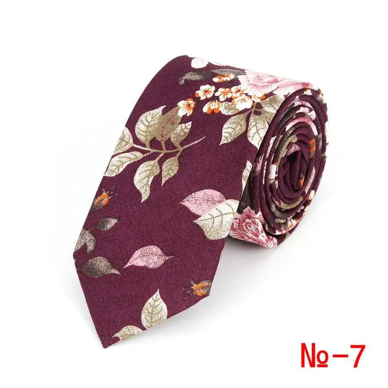 Brand New 100% Cotton Men's Paisley Print Neck Ties For Men Necktie Narrow Slim Skinny Cravate Narrow Flower Neckties Corbatas