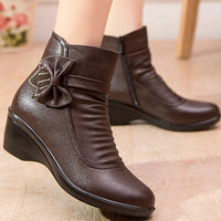 Winter for Women Ankle Snow Boots PU Leather Female Fashion Thick Plush Warm Waterproof Non slip Outdoor Shoes Luxury