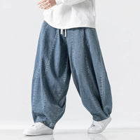 Men's Wide Leg Jeans Fashion Loose Hip Hop Denim Pants Male Solid Streetwear Vintage Straight Japanese Styles Wide Leg Pants Man