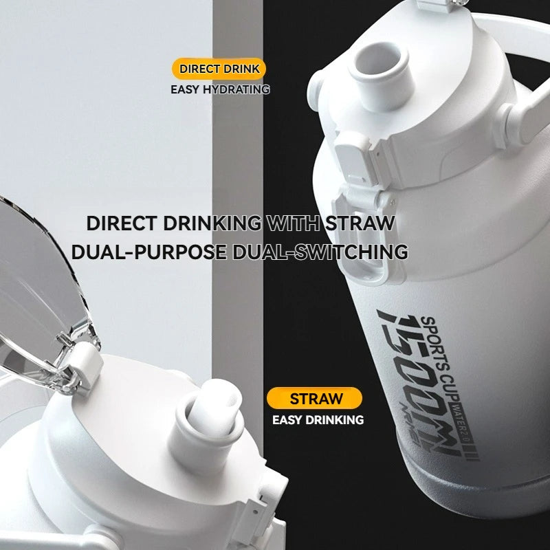 Thermos Water Bottle With Straw Handle Cup 316 Stainless Steel Flask Large Capacity Vacuum Insulated Tumbler