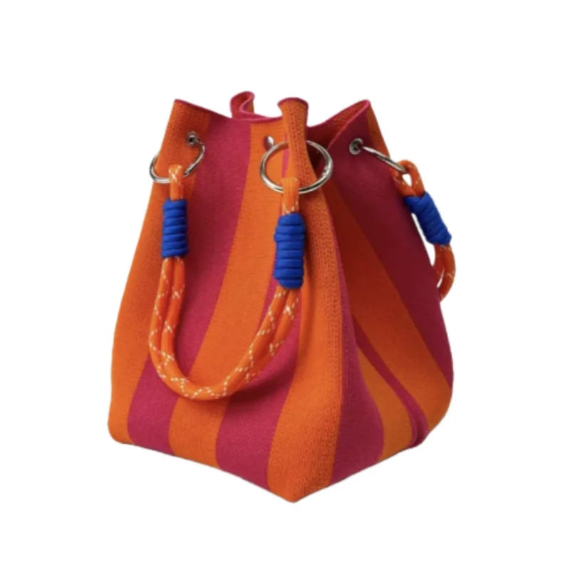 Ladies Retro Multicolor Handbag - Large Capacity Tote Bag with Buckle Closure And Fixed Shoulder Strap Durable for Work And Trav