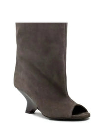 2025 Spring and Autumn Women's Fish Mouth Thick High Heels Knee Length Women's Boots Fashion Slope Heel Large Summer Cool Boots